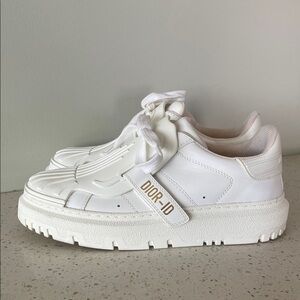 Dior-ID White and Gold Sneakers
